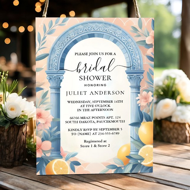 Convite Chá de panela de Limão da Fruta de Diversão de Arr (Criador carregado)