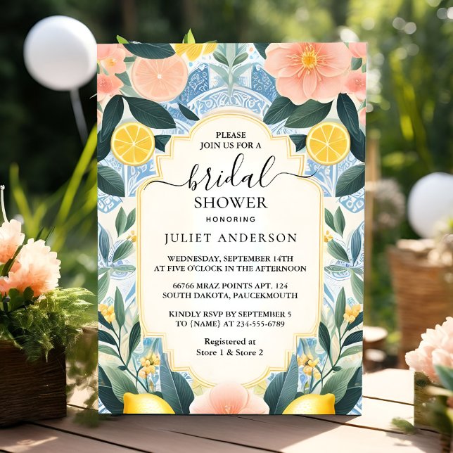 Convite Chá de panela de Limão do Limão de Fruta de entret (Criador carregado)