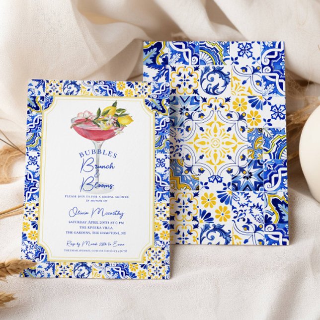 Convite Chá de panela de Limão do Mediterrâneo Bubble Brun (Criador carregado)