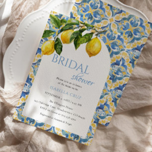 Convite Chá de panela de Limão do Mediterrâneo com Aquarel