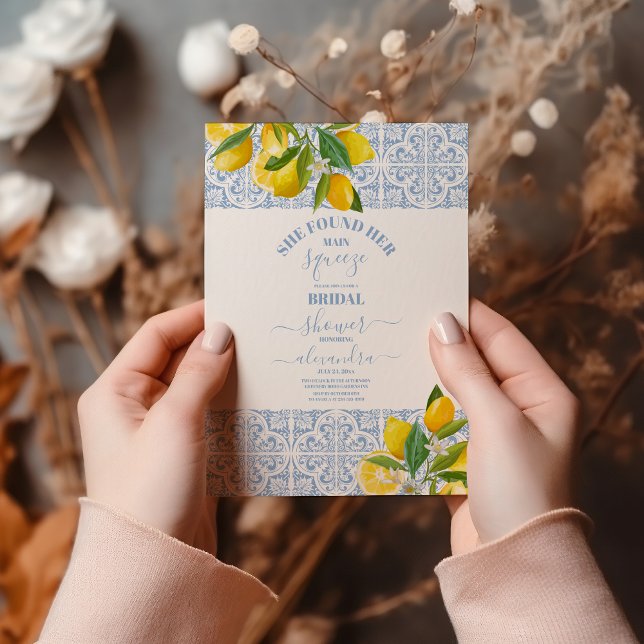 Convite Chá de panela de limão Ela encontrou seu principal (Criador carregado)