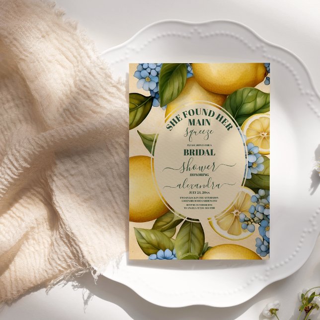 Convite Chá de panela de limão Ela encontrou seu principal (Criador carregado)