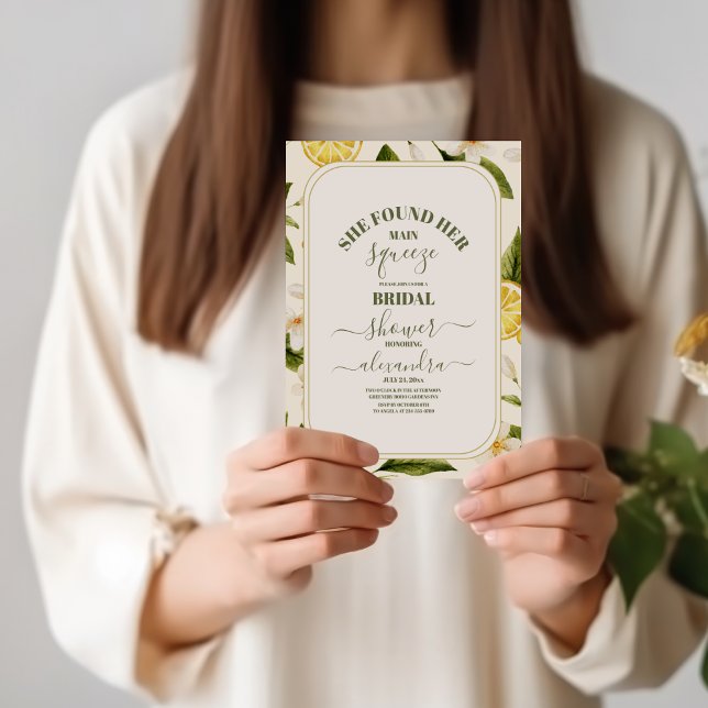 Convite Chá de panela de limão Ela encontrou seu principal (Criador carregado)