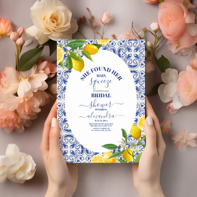 Convite Chá de panela de limão Ela encontrou seu principal (Criador carregado)