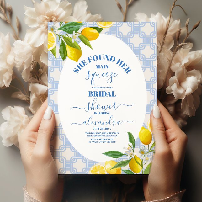 Convite Chá de panela de limão Ela encontrou seu principal (Criador carregado)