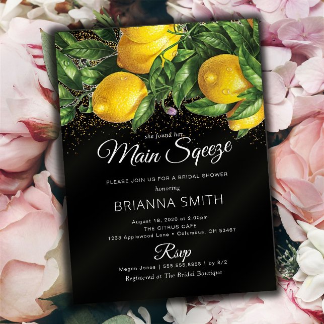 Convite Chá de panela de limão Elegante Clássico (Criador carregado)