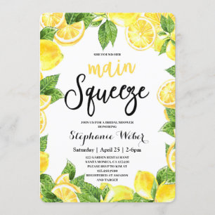 Convite Chá de panela de limões de aperto principal