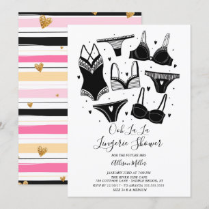 Convite Chá de panela de Lingerie Chic Moderno
