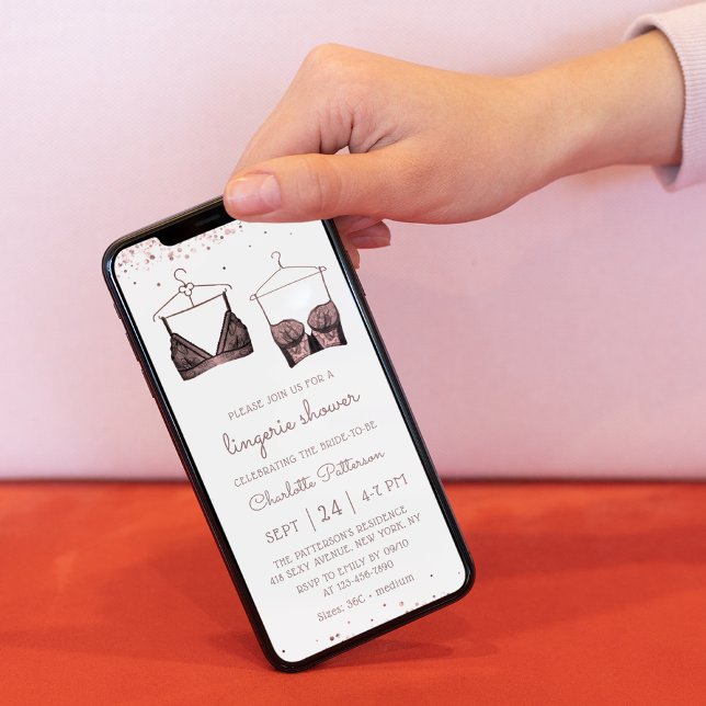 Convite Chá de panela de Lingerie de Aquarela Roxo (Criador carregado)