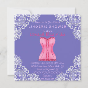 Convite Chá de panela de Lingerie do Corset e do Lace Bra