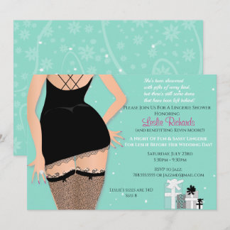 Convite Chá de panela de Lingerie do Teal Sparkle