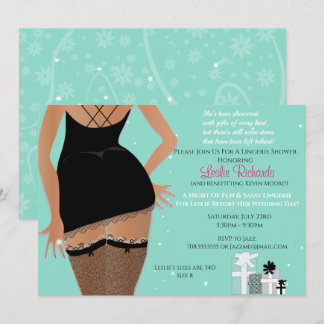 Convite Chá de panela de Lingerie do Teal Sparkle