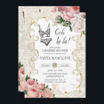 Convite Chá de panela de Lingerie Rosa francês Chic Vintag<br><div class="desc">Personalize este chá de panela de lingerie floral de chique com sua própria redação fácil e rapidamente, basta pressionar o botão personalizá-lo para reorganizar e formatar o estilo e posicionamento do texto.  Este convite elegante apresenta um quadro de ouro antigo adornado por rosas franceses cor-de-rosa pincelado e um fundo de...</div>