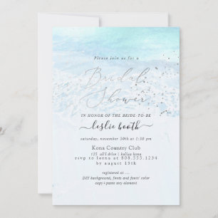 Convite Chá de panela de linha costeira Crystal Blue PixDe