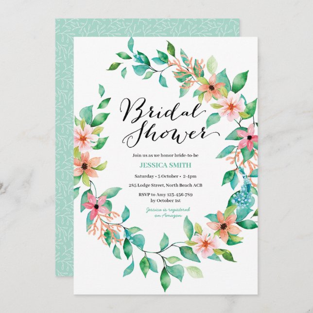 Convite Chá de panela de Luau, Ilha Tropical (Frente/Verso)