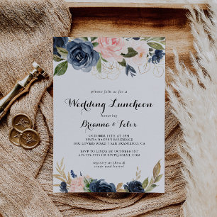 Convite Chá de panela de Luncheon de Casamento Floral de 