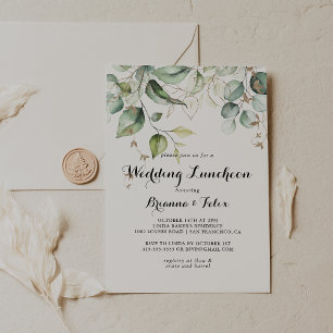 Convite Chá de panela de Luncheon Elegante de Casamento V