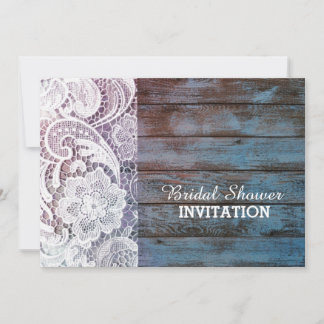 Convite chá de panela de madeira azul com casca, oeste