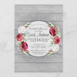 Convite Chá de panela de Madeira Floral Rústico