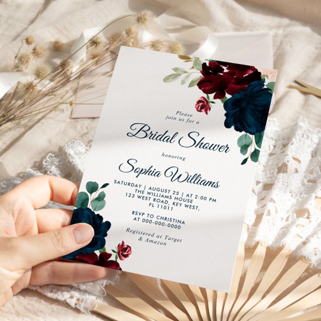 Convite Chá de panela de madeira russa e de flores de Mari (Criador carregado)