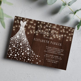 Convite Chá de panela de madeira rústica de galinha