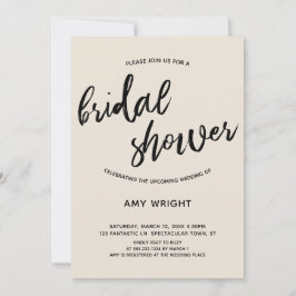 Convite Chá de panela de manuscrito simples e moderno em C