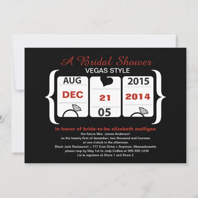 Convite Chá de panela de Máquina de Slot (Frente)