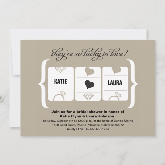 Convite Chá de panela de Máquina de Slot (Frente)