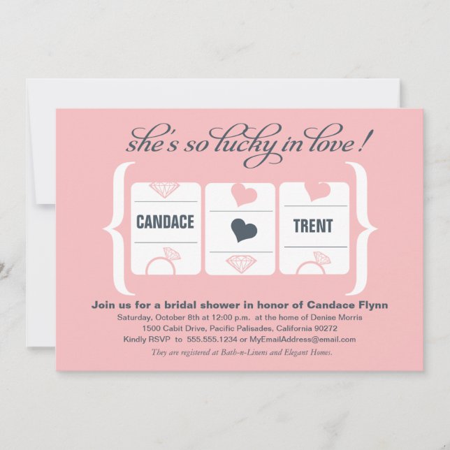 Convite Chá de panela de Máquina de Slot (Frente)