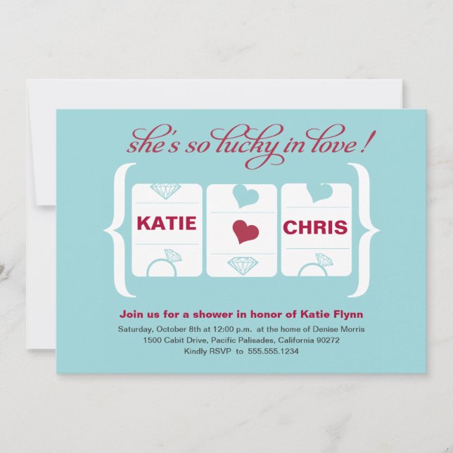 Convite Chá de panela de Máquina de Slot (Frente)