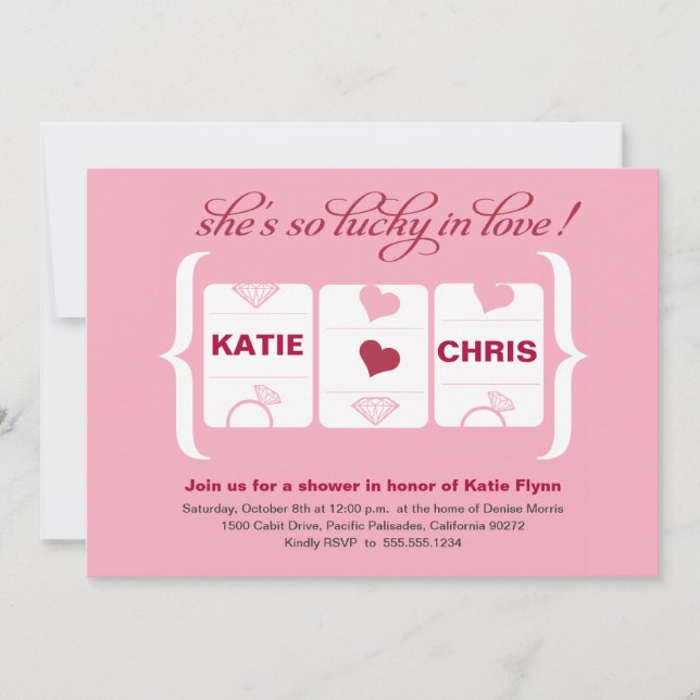 Convite Chá de panela de Máquina de Slot (Frente)