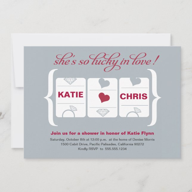 Convite Chá de panela de Máquina de Slot (Frente)