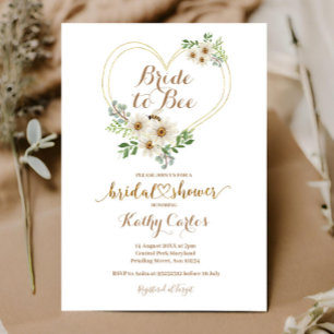 Convite Chá de panela de margarida geométrica do coraç