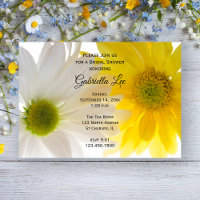 Chá de panela de margaridas amarelas e brancas