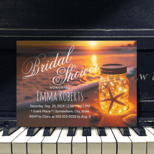 Convite Chá de panela de Mason Jar de Sunset Beach