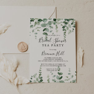 Convite Chá de panela de Mínimo Eucalyptus Tea Party 