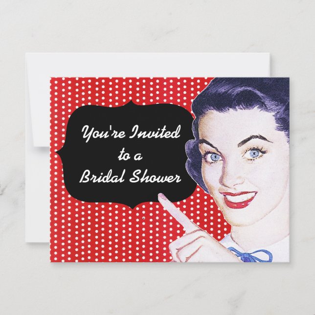 Convite chá de panela de mulheres nos anos 50 (Frente)