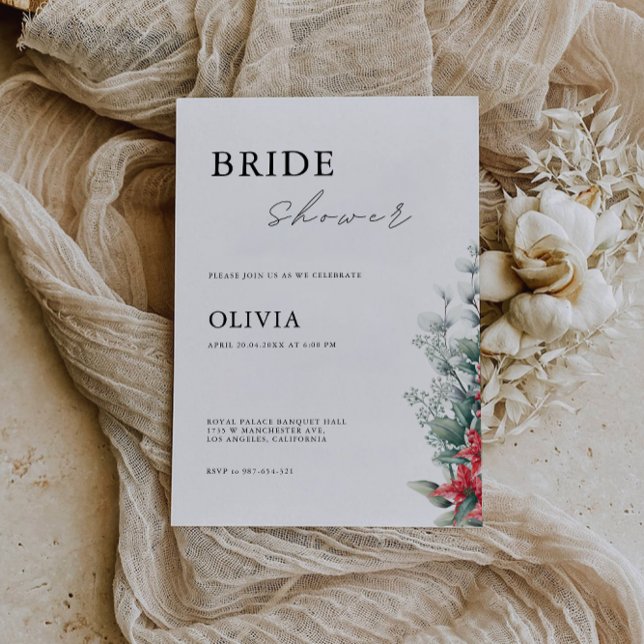 Convite Chá de panela de Natal (Christmas Bridal Shower Invitation)