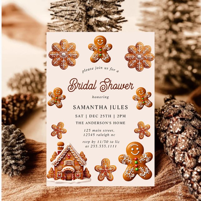 Convite Chá de panela de Natal da Moderna Gingercake House (Criador carregado)