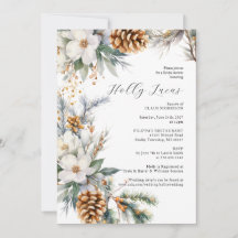 Chá de panela de Natal Floral Branco Elegante