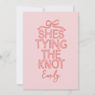 Convite Chá de panela de nó de arco de coquete branco