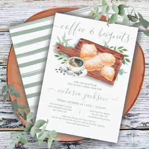Convite Chá de Panela de Noiva com Beignets e Café