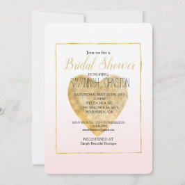 Convite Chá de panela de Ombre Rosa Dourado Blush