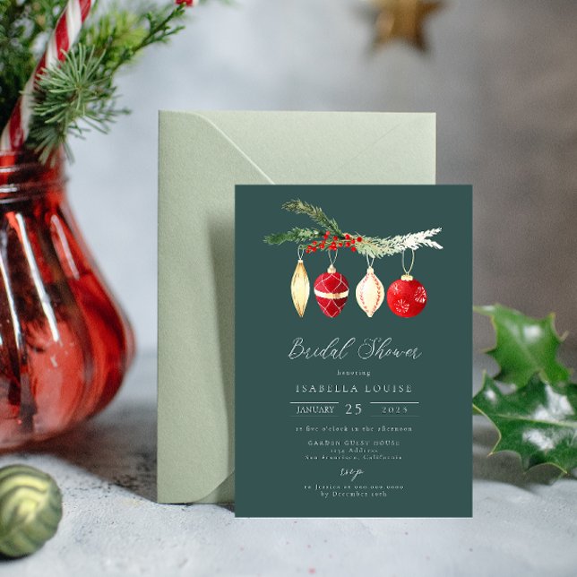 Convite Chá de panela de Ornamento por Aquarela de inverno (Criador carregado)