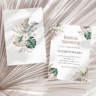 Convite Chá de panela de Orquídea Tropical Boho