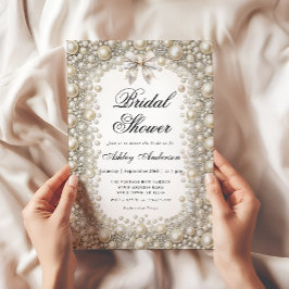 Convite Chá de panela de Ouros e Pérolas Elegantes