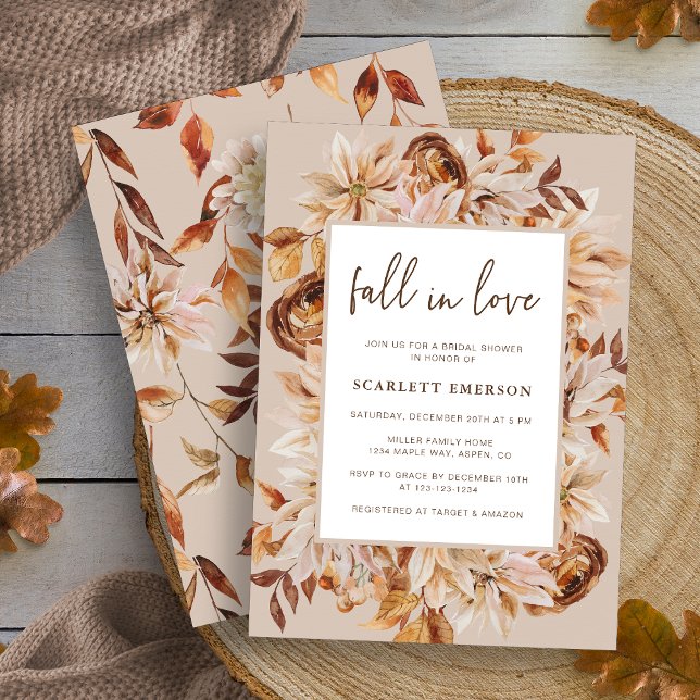 Convite Chá de panela de outono (Autumn Bridal Shower Invitation
)