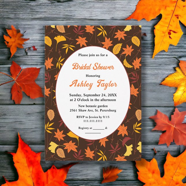 Convite Chá de panela de outono do Elegante Sai do País (Criador carregado)