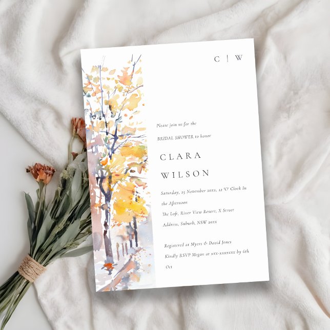 Convite Chá de panela de Paisagem de outono de Pastel Russ (Criador carregado)