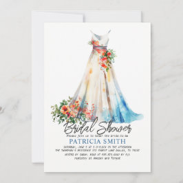 Convite Chá de panela de Palhaço de Casamento de Aquarela